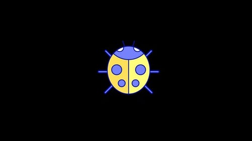 Flat Design Ladybug Icon Graphic