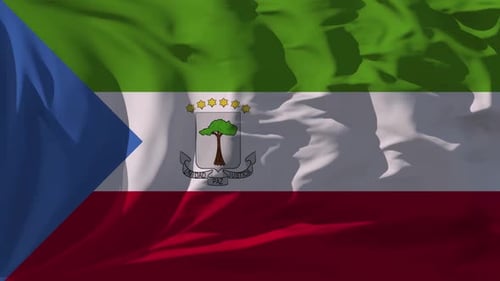 Equatorial Guinea Flag Waving Seamless Loop