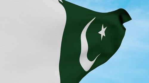 Pakistan National Flag Waving Loopable Background