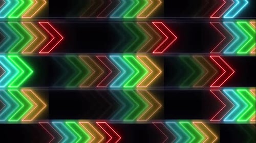 Colorful Neon Arrows Abstract Geometric Pattern Loop