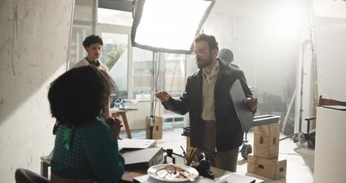 Filming in a Studio With a Diverse Crew