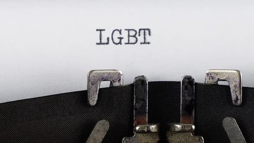 Typing the Letters LGBT on a Typewriter