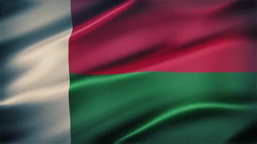 Madagascar Flag Waving Seamless Loop