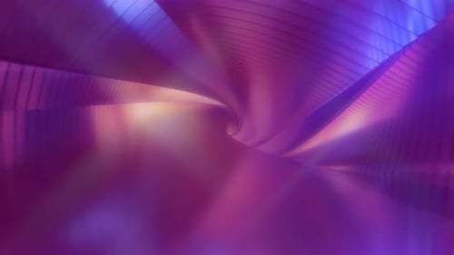 Spiral Multi Color Tunnel Loop. Reflective and Shiny facets in blue and orange hue