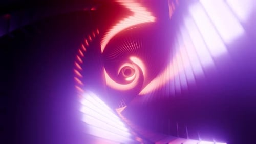 Iron Tunnel Purple With Red Vj Loop Animation Background