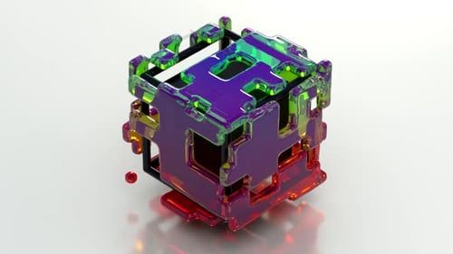 Glassy Futuristic Cube 6