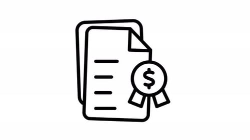 Financial agreement document with a dollar icon seal