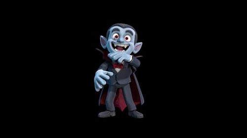 Animated Cartoon Vampire Character Gesturing
