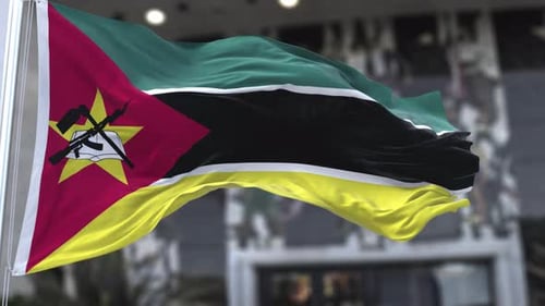 Mozambique Flag Waving in Realistic Fabric Animation