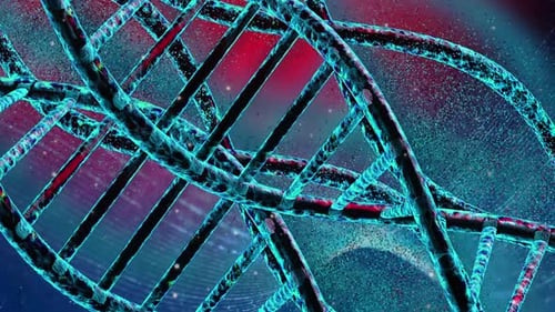 Futuristic Rotating DNA Double Helix Scientific Animation