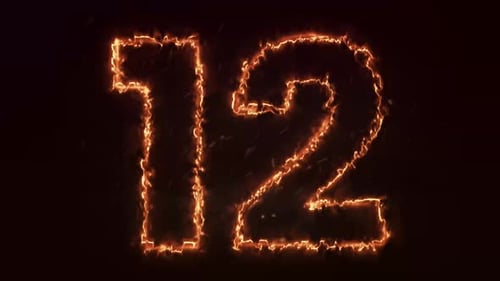 Fiery Digital Countdown Number Reveal