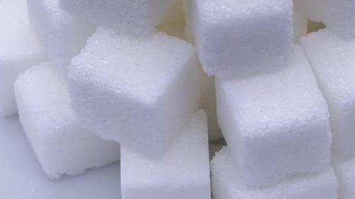 Close Up Sugar Cubes Rotating