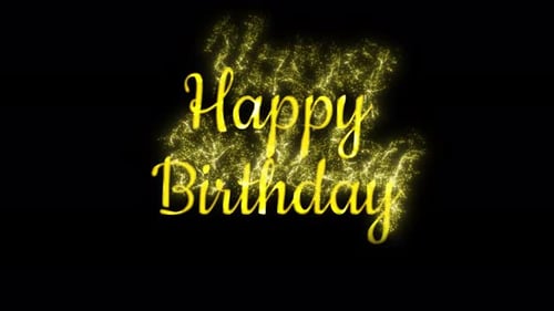 Glitter Sparkle Happy Birthday Text Reveal Animation