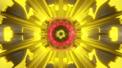 Dynamic Geometric Tunnel Travel Loop with Glowing Lights