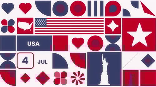 Geometric Colorful Usa Ornoments Pattern Loop Background