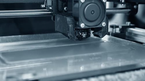 3D Printer Printing Prototype From Molten Plastic Process of Creating Model