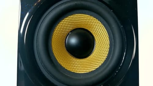 Close Up of a Loudspeaker Vibrating