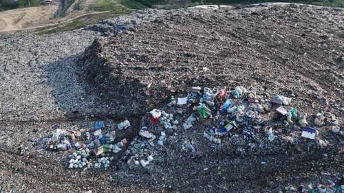 Aerial view of a large waste disposal site