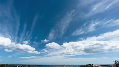 Clouds Time Lapse over Ocean Coastline