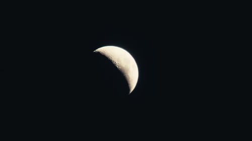 Moon in the Night Sky of Roma Lazio Italy