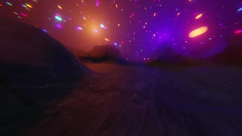 Colorful Particles In Desert