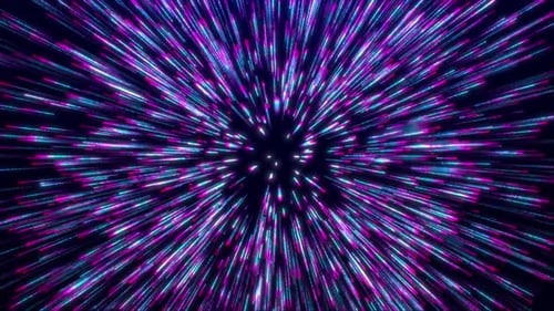 Vibrant Neon Futuristic Hyperspace Tunnel of Light Animation