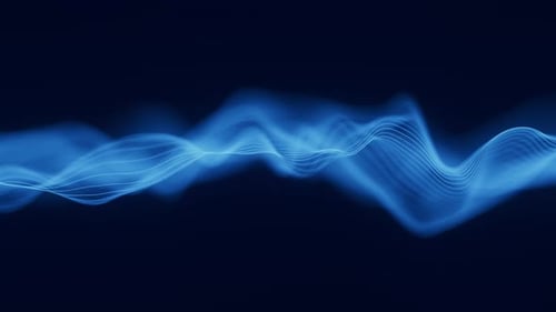 Audio Blaue Wellenform Digitaler Bewegungsschleifenhintergrund abstrakte Musik, Wellen, Equalizer, Futuristischer Sound