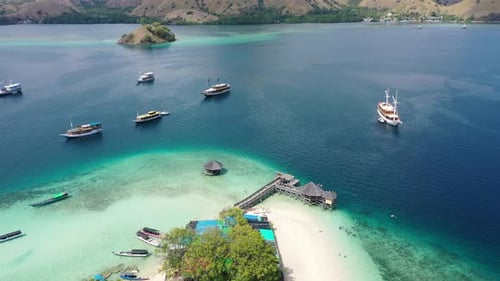 Aerial view of Kelor island, Komodo National Park, Indonesia