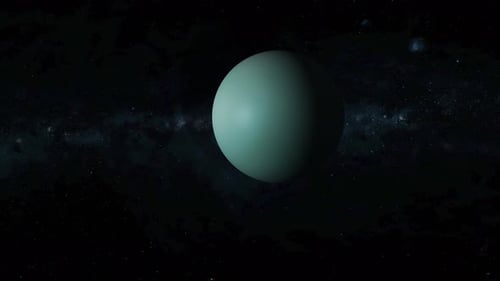 Realistische 3D-Ansicht von Uranus-Planeten in Bewegung im Weltraum