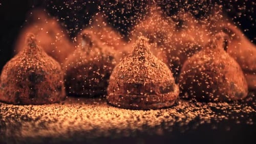 Delicious Chocolate Truffles Sprinkled with Cocoa Powder