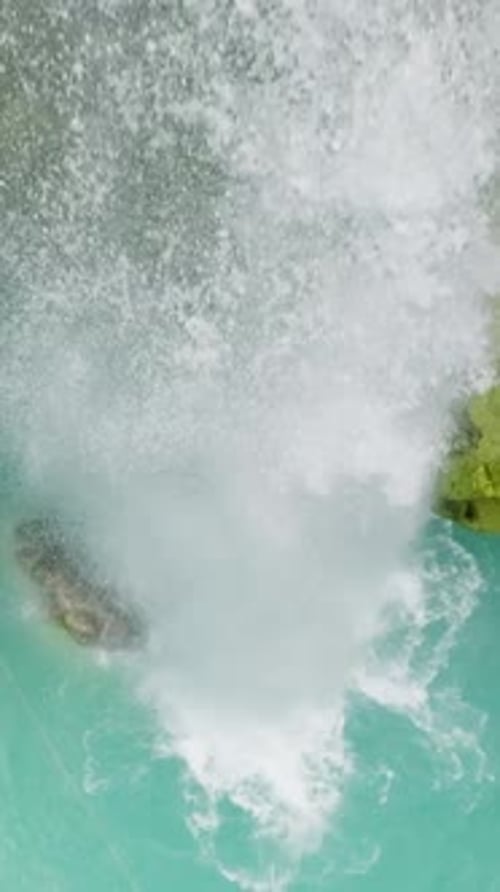Waterfall in the Tropical Mountain Jungle