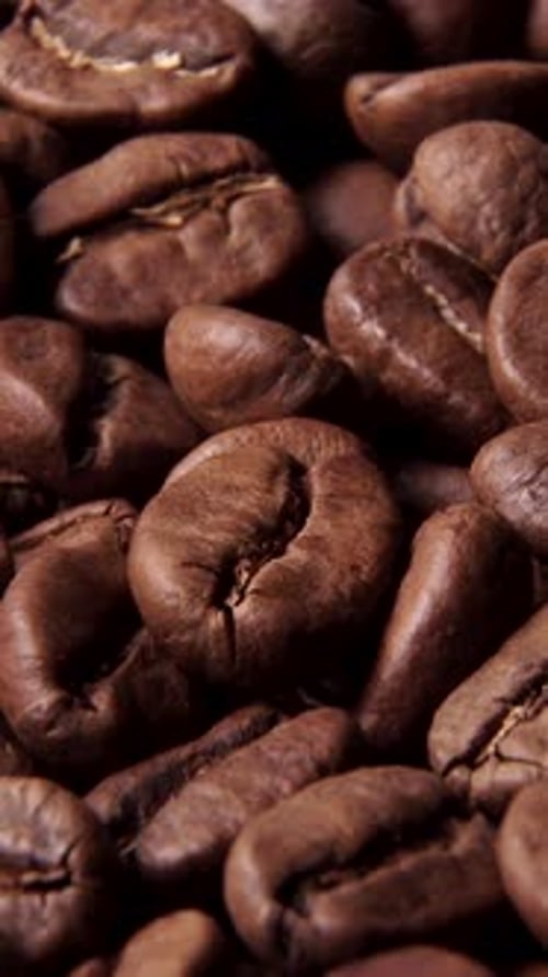 Close Up of Roasted Coffee Beans, Vertical