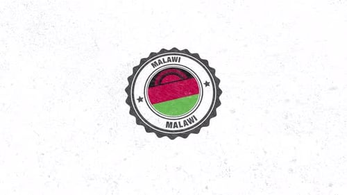 Malawi National Flag Stamp Animation Reveal