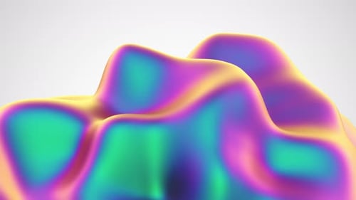 Abstract Fluid Iridescent Waves Looping Background