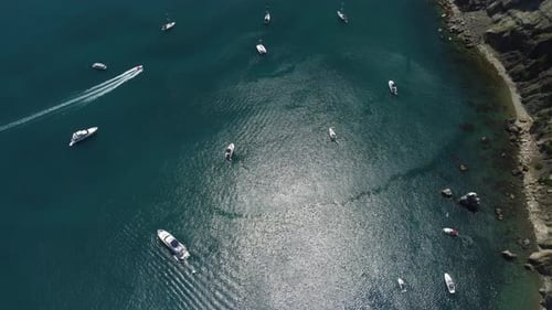 Aerial Yacht on Calm Sea