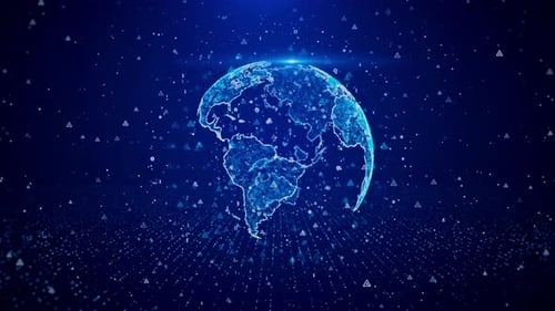 World Map Global Communication Concept Digital Technology Business Background