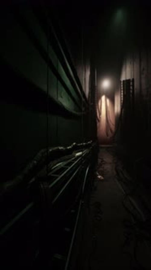 Dark Hallway With Distant Light