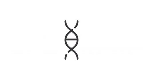 Minimalist Science DNA Helix Line Icon Animation
