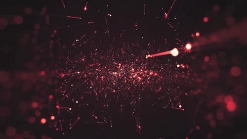 Futuristic Red Glowing Particle Network Background