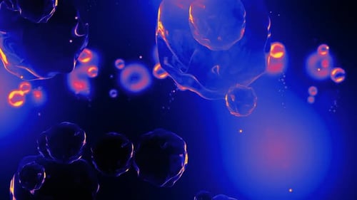 Blue And Yellow Jelly Shape Particles Animation
