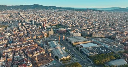 Aerial View Aerial National Museum of Art of Catalonia Barcelona