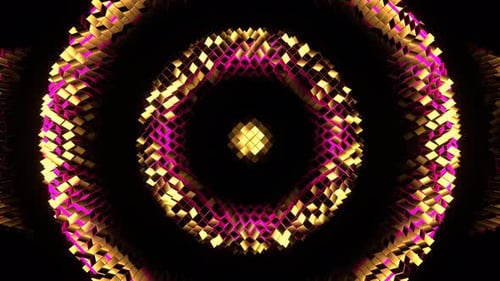 Pink And Yellow Random Shapes Waves Background Vj Loop In 4K