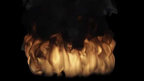 Eine starke Feuerflamme 4K Alpha