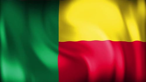 Benin National Flag Waving Loop Animation
