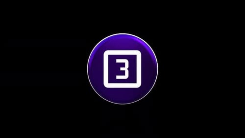 3D Rotating Number Three Icon Animation