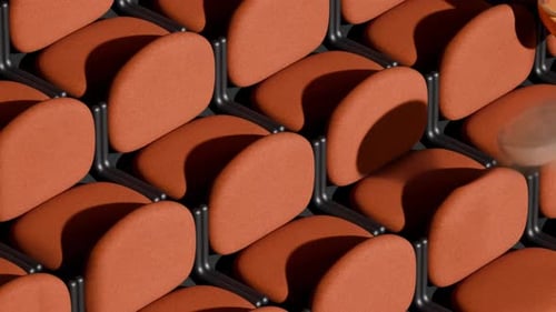 Colorful Balls Bouncing on Cinema Seats Wall Animation