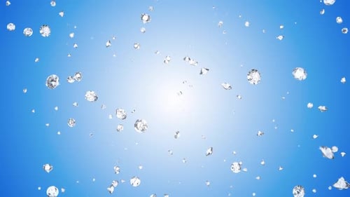 Blue Diamond Particle Refraction Green Screen