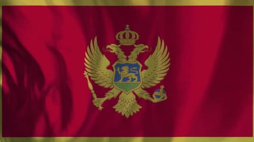 Montenegro Flag Waving Seamless Loop Animation