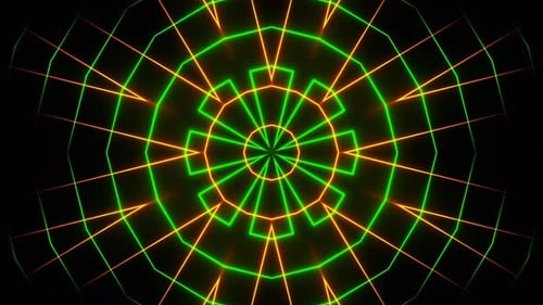 Abstract Geometric Neon Grid Lines Expanding Loop