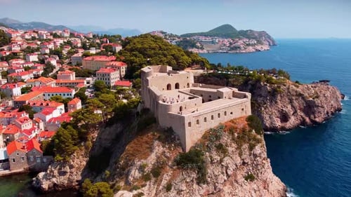 Aerial View Of Fort Lovrijenac In Dubrovnik Croatia